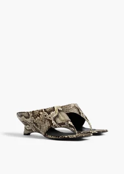 Khaite Mules|Sandals-Marlow Mule in Natural Python