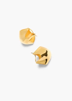 Khaite Jewelry-Medium Lotus Earrings in Gold