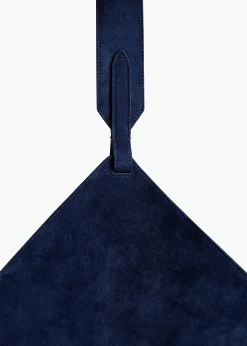 Khaite Totes-Medium Lotus Tote in Midnight Suede