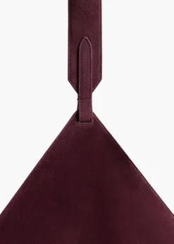 Khaite Totes-Medium Lotus Tote in Rouge Noir Suede