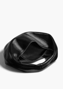 Khaite Shoulder Bags-Medium Olivia Hobo in Black Crackle Patent Leather