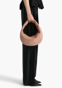 Khaite Shoulder Bags-Medium Olivia Hobo in Dusty Pink Suede