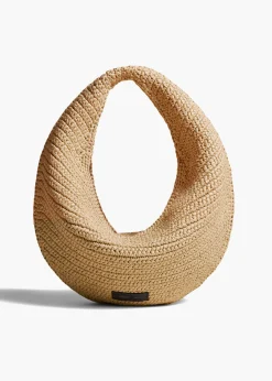 Khaite Shoulder Bags-Medium Olivia Hobo in Natural Raffia