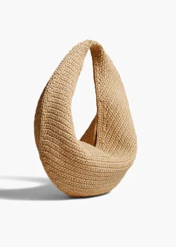 Khaite Shoulder Bags-Medium Olivia Hobo in Natural Raffia