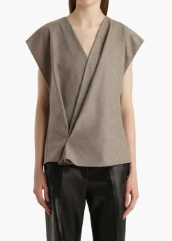 Khaite Shirts & Tops-Mer Top in Sepia