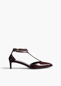 Khaite Sandals|Pumps-Mia Pump in Bordeaux Patent Leather