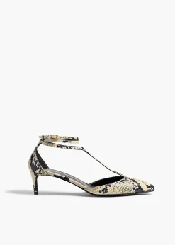 Khaite Pumps|Sandals-Mia Pump in Natural Python-Embossed Leather