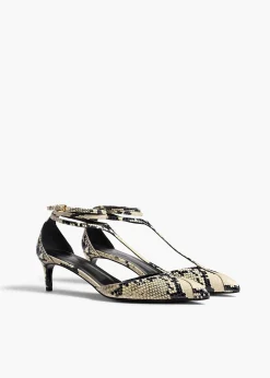 Khaite Pumps|Sandals-Mia Pump in Natural Python-Embossed Leather