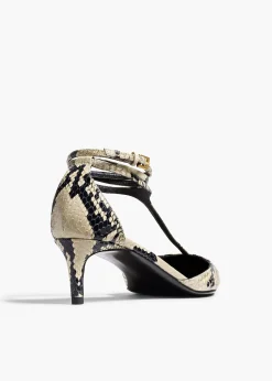Khaite Pumps|Sandals-Mia Pump in Natural Python-Embossed Leather