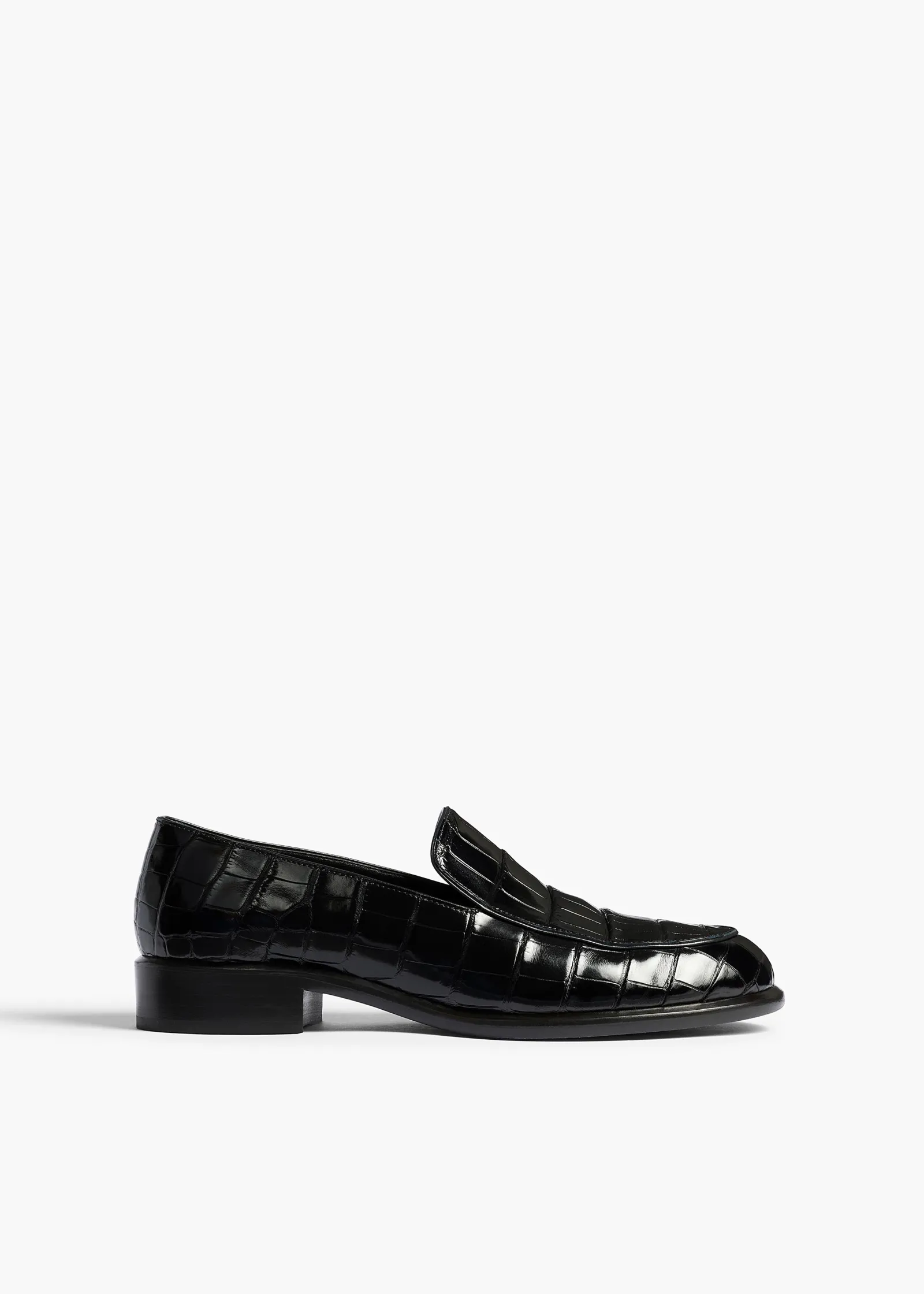 Khaite Flats-Miles Loafer in Black Alligator