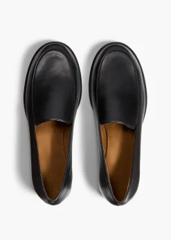 Khaite Flats-Miles Loafer in Black Leather