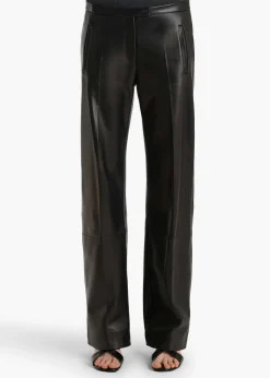 Khaite Leather|Pants-Miles Pant in Black Leather
