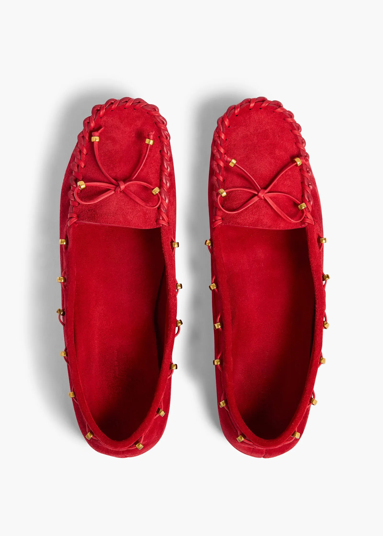 Khaite Flats-Milly Flat in Lipstick Suede