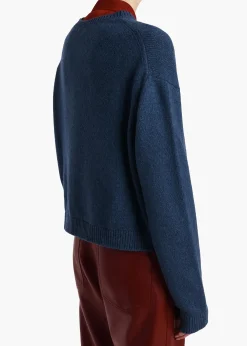 Khaite Knitwear-Milo Sweater in Indigo