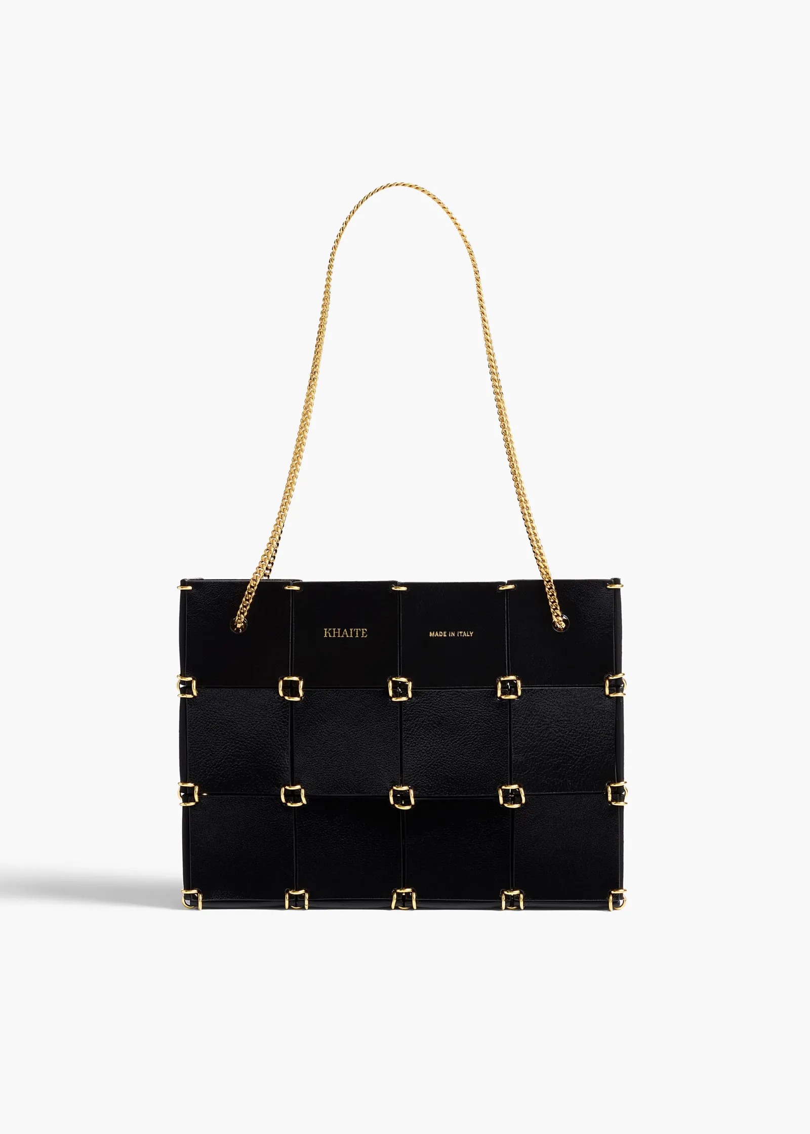 Khaite Evening-Mini Emma Bag in Black Crackle Patent Leather