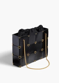 Khaite Evening-Mini Emma Bag in Black Crackle Patent Leather