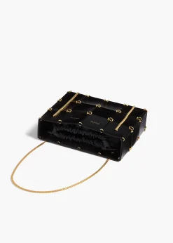 Khaite Evening-Mini Emma Bag in Black Crackle Patent Leather