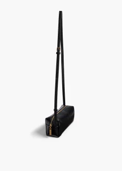 Khaite Crossbody Bags-Mini Kye Crossbody Bag in Black Crackle Patent Leather