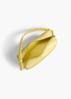Khaite Crossbody Bags-Mini Kye Crossbody Bag in Pale Yellow Crackle Patent Leather