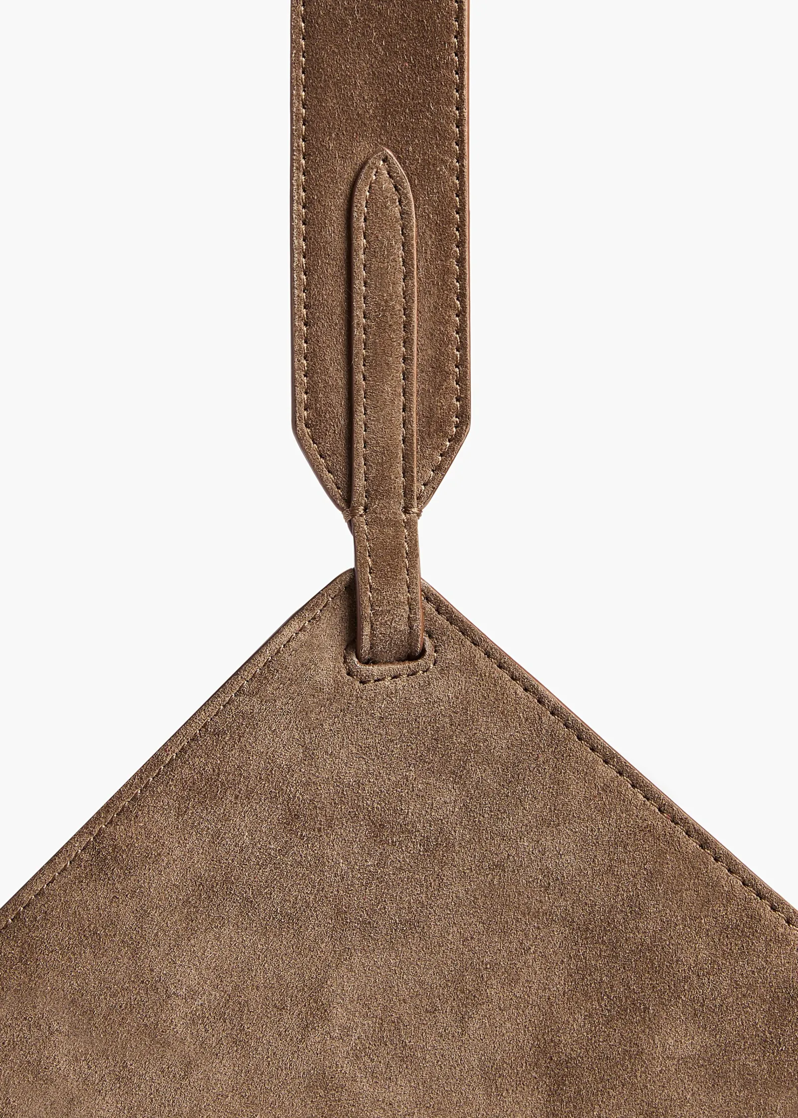 Khaite Top Handle-Mini Lotus Tote in Cedar Suede