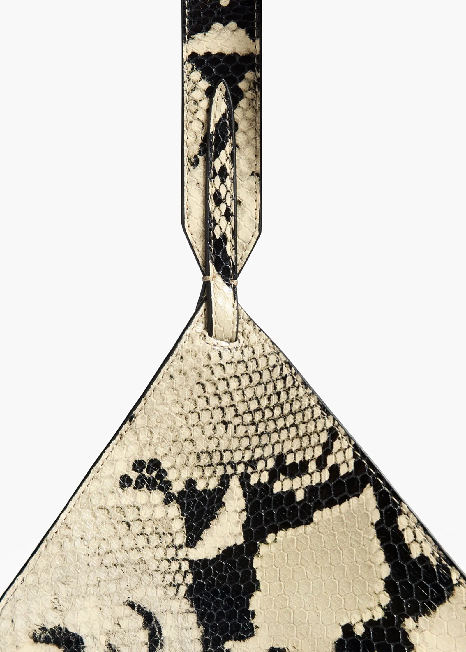 Khaite Top Handle|Totes-Mini Lotus Tote in Natural Python-Embossed Leather