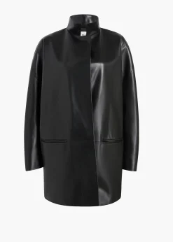 Khaite Leather|Outerwear & Coats-Mura Coat in Black Leather