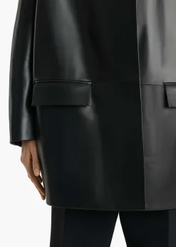 Khaite Leather|Outerwear & Coats-Mura Coat in Black Leather