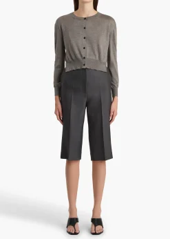 Khaite Knitwear-Nadyne Cardigan in Sterling