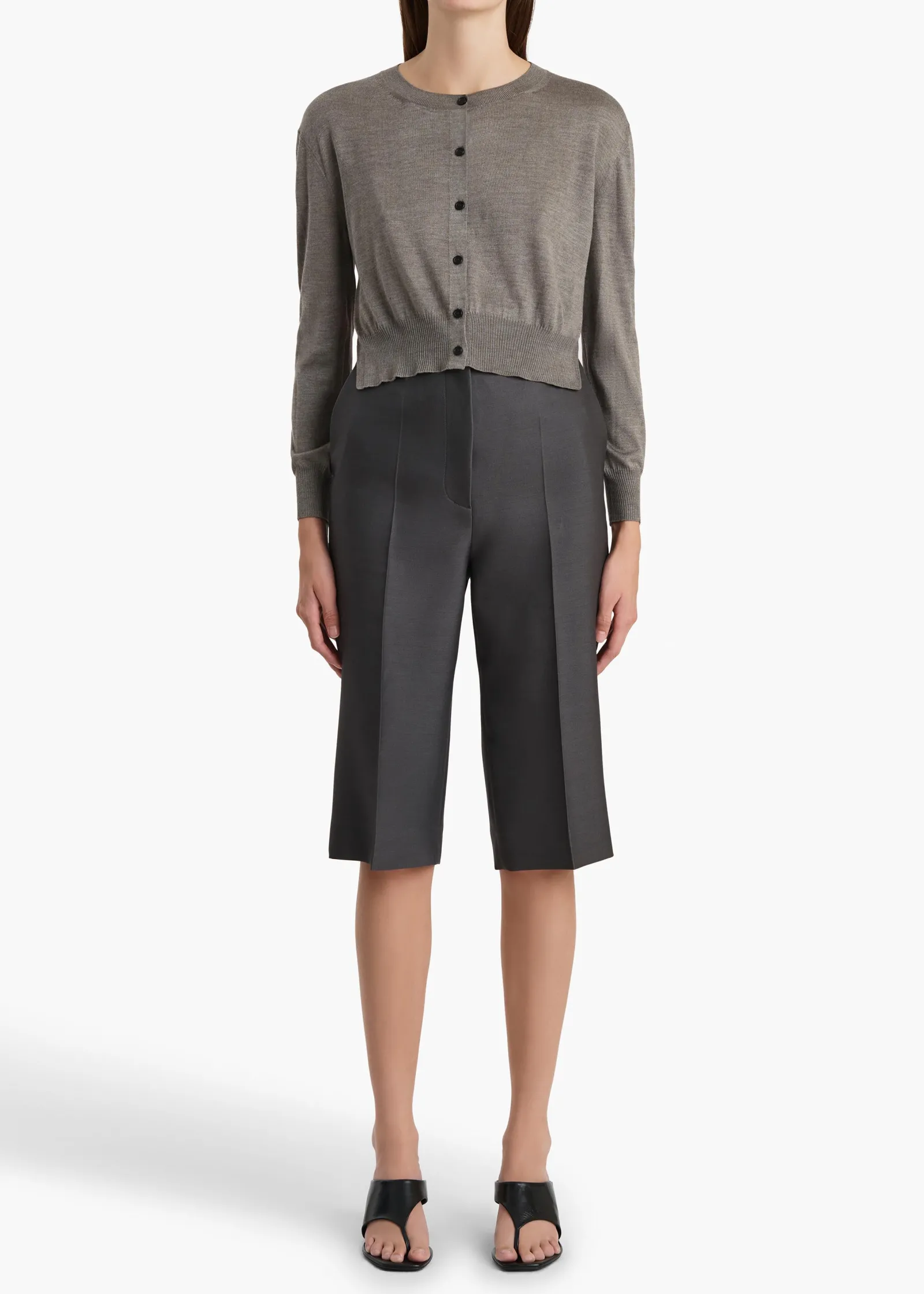 Khaite Knitwear-Nadyne Cardigan in Sterling