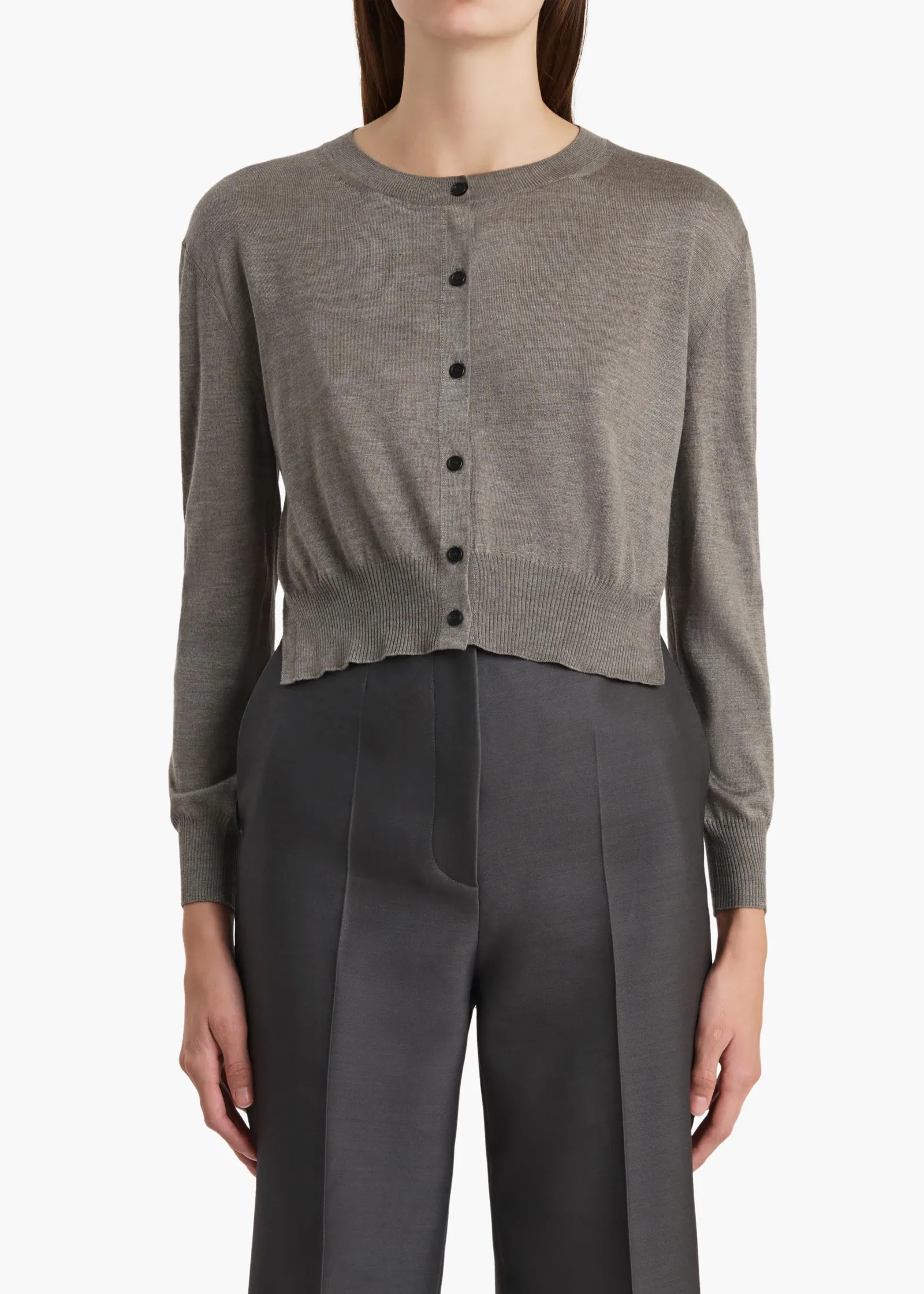 Khaite Knitwear-Nadyne Cardigan in Sterling