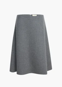 Khaite Skirts & Shorts-Nania Skirt in Grey Melange