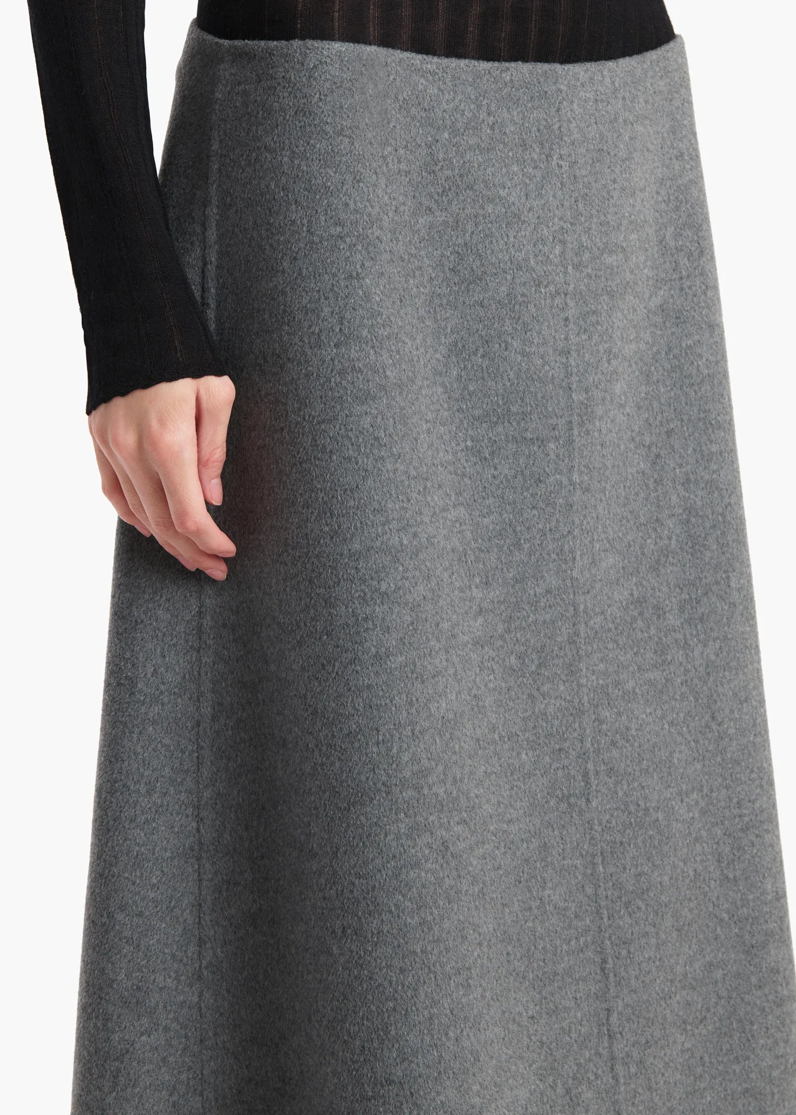 Khaite Skirts & Shorts-Nania Skirt in Grey Melange
