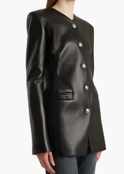 Khaite Leather|Jackets-Naran Jacket in Black Leather