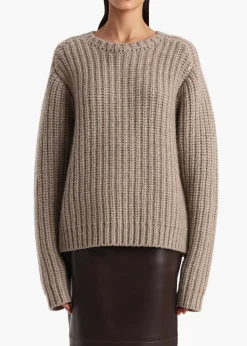 Khaite Knitwear-Natt Sweater in Sepia