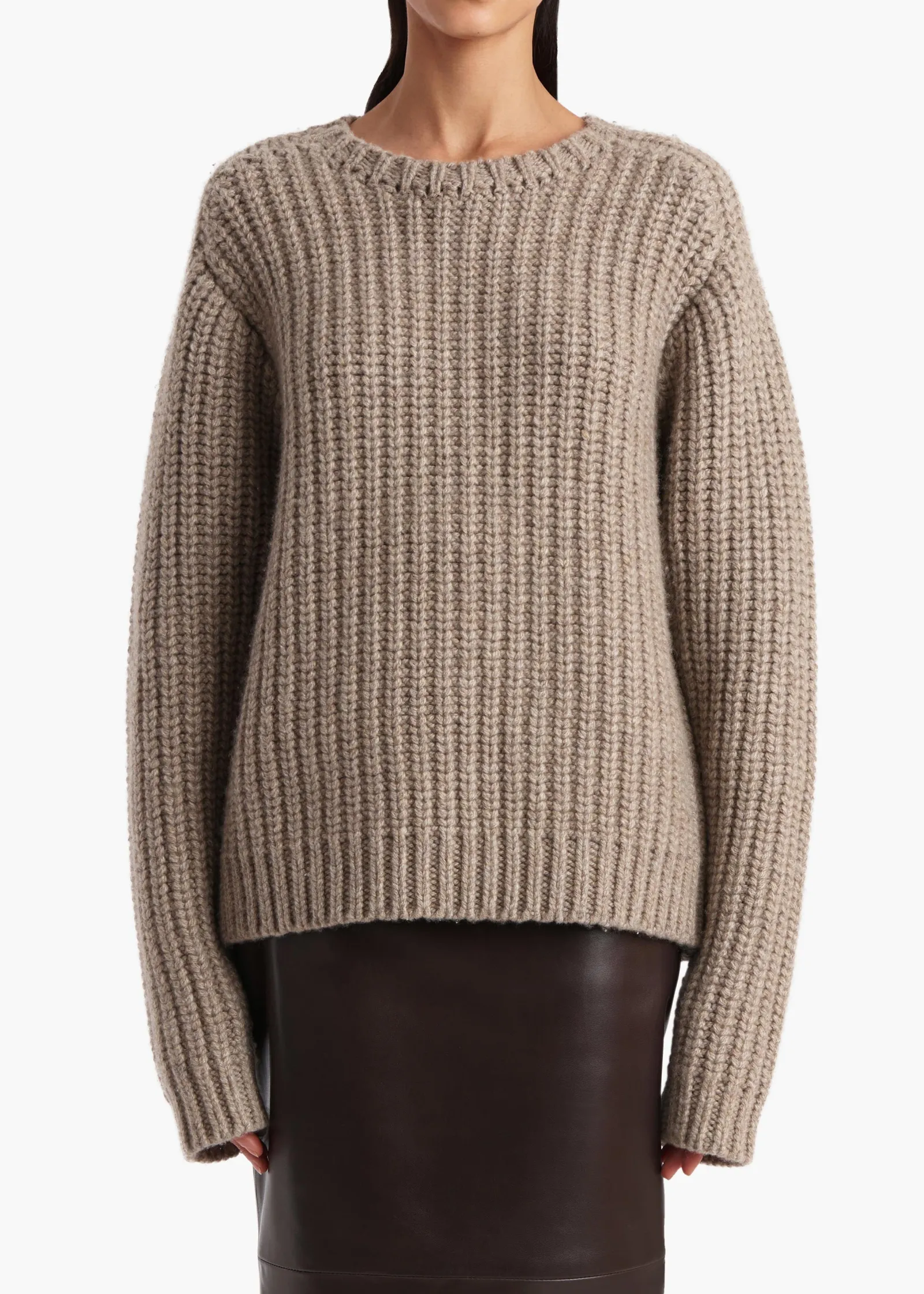 Khaite Knitwear-Natt Sweater in Sepia
