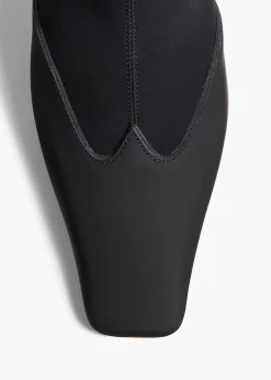 Khaite Boots-Nevada Stretch Low Boot in Black Nylon