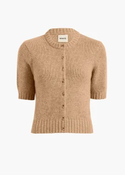 Khaite Knitwear-Nora Cardigan in Biscotti