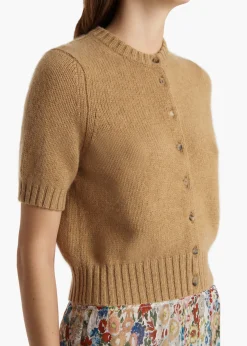 Khaite Knitwear-Nora Cardigan in Biscotti