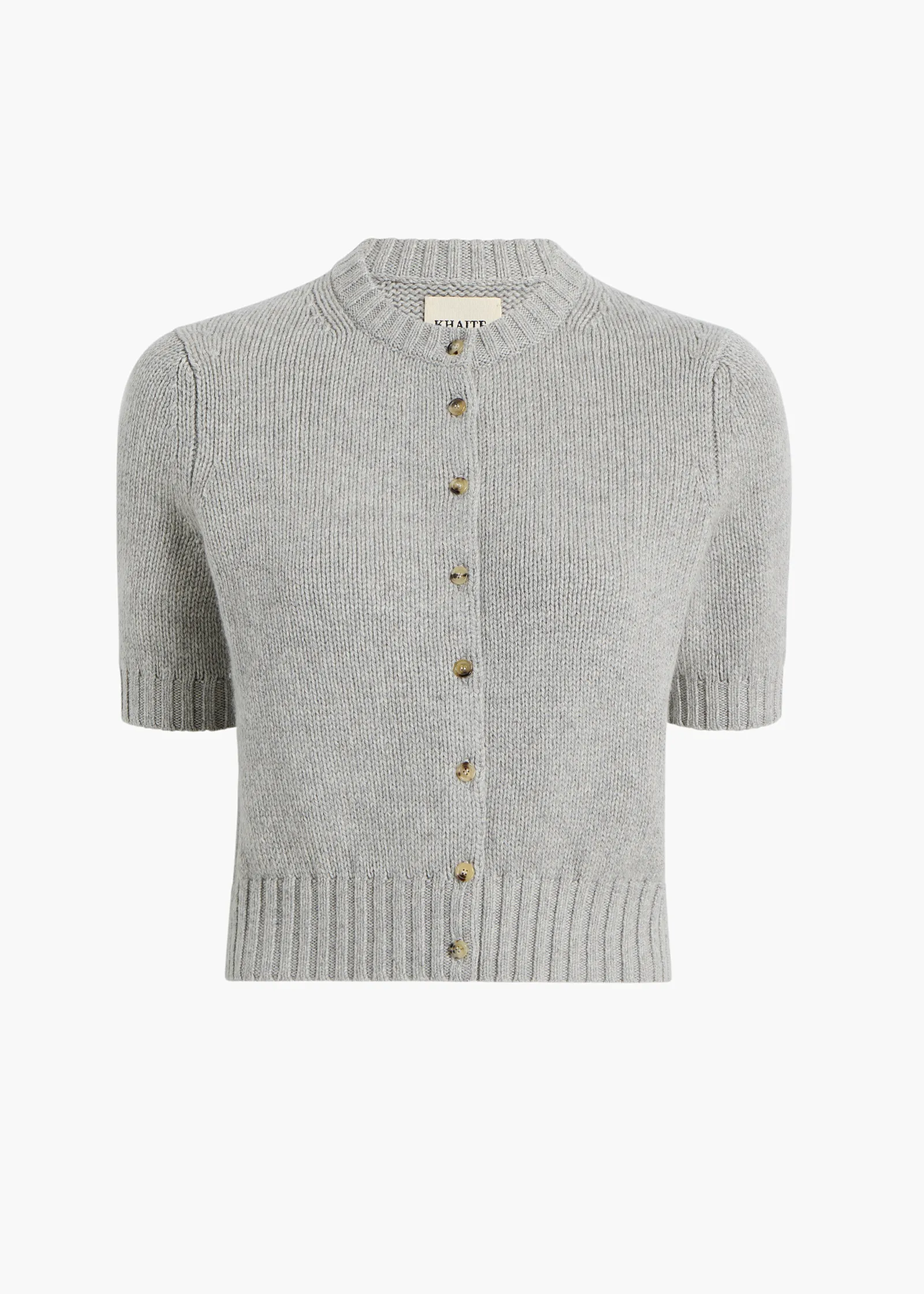 Khaite Knitwear-Nora Cardigan in Heather Grey