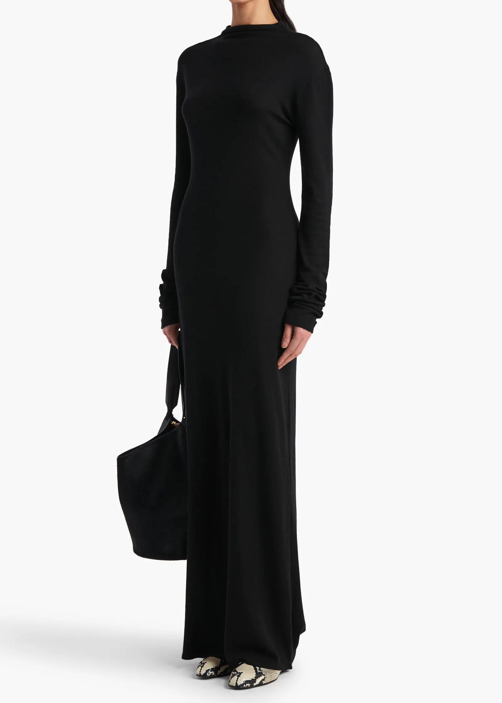 Khaite Dresses-Norla Dress in Black Silk Cashmere Jersey