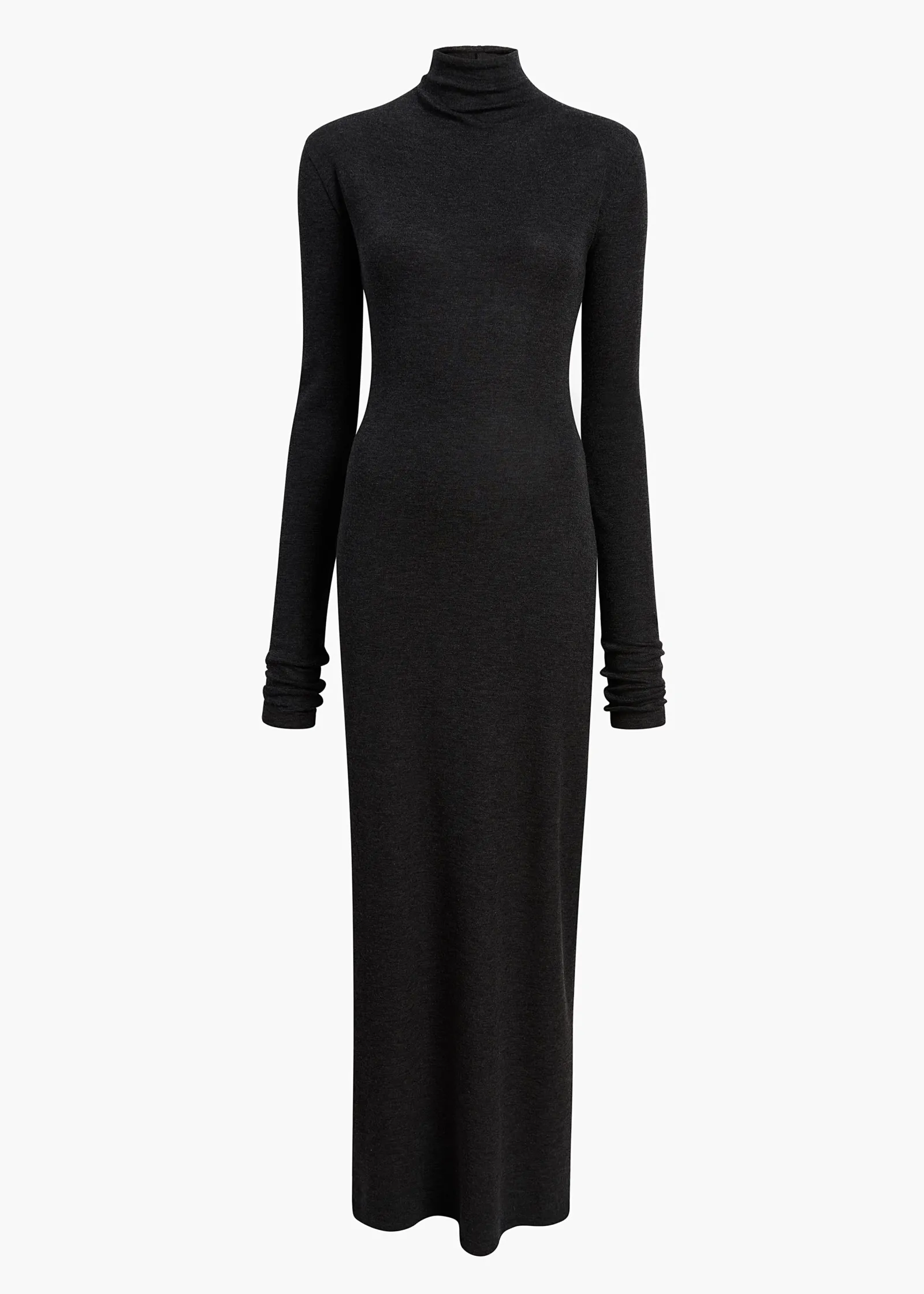Khaite Dresses-Norla Dress in Charcoal Silk Cashmere Jersey