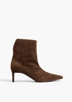 Khaite Boots-Ona Ankle Boot in Ebano Suede