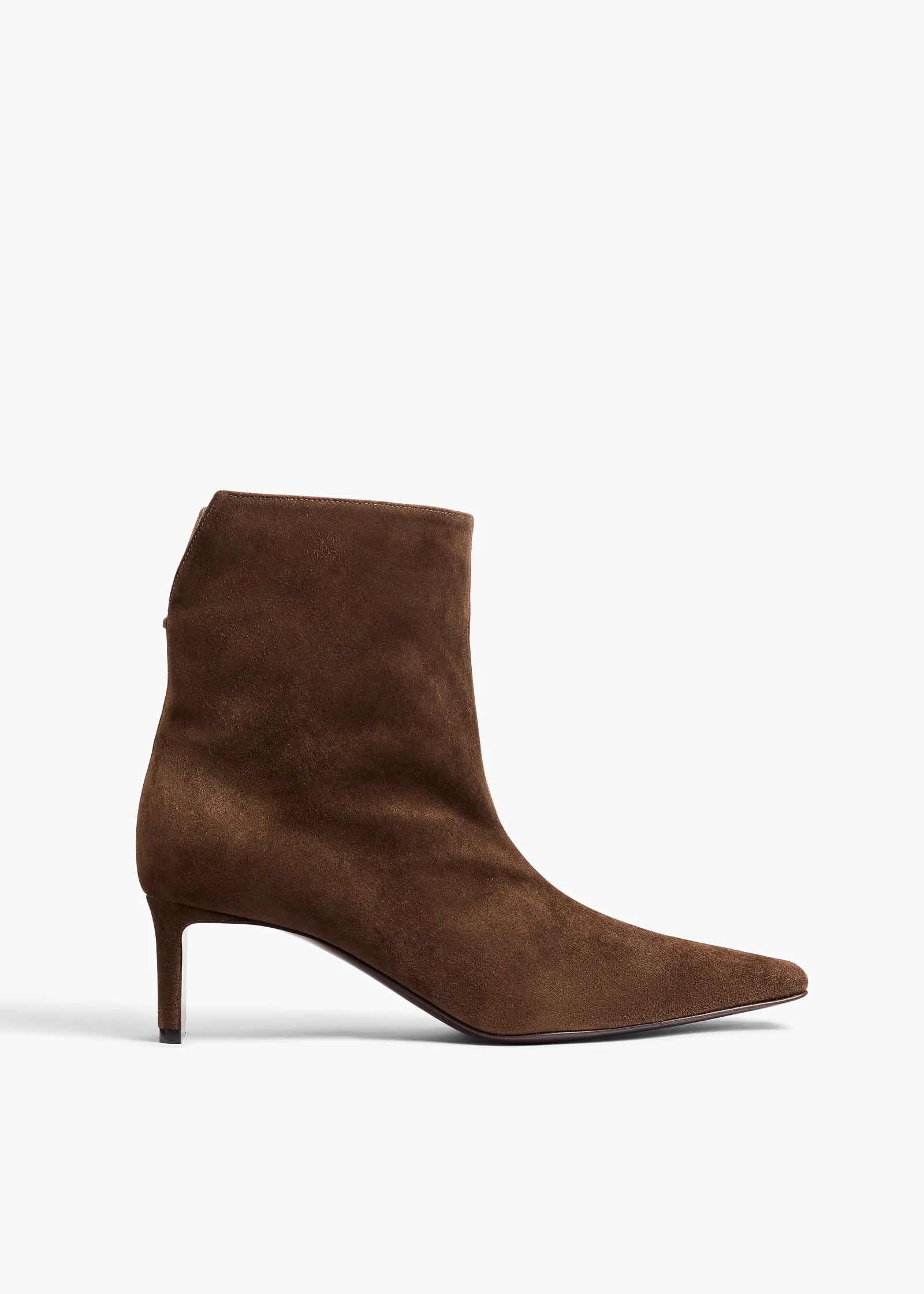 Khaite Boots-Ona Ankle Boot in Ebano Suede