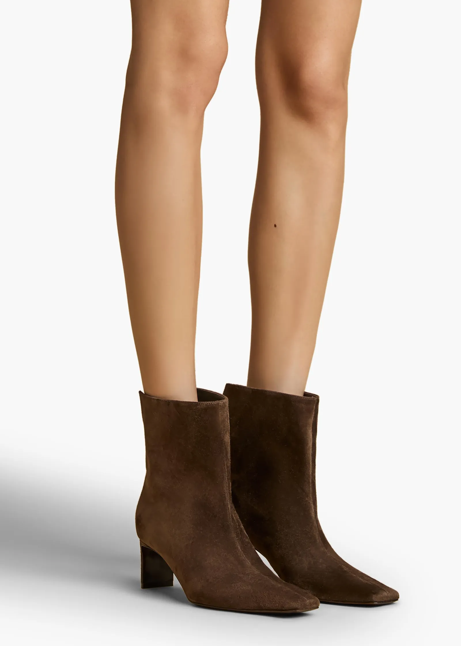 Khaite Boots-Ona Ankle Boot in Ebano Suede