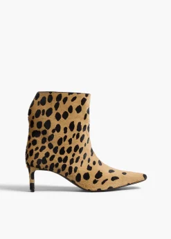 Khaite Boots-Ona Ankle Boot in Hyena Print Haircalf
