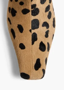 Khaite Boots-Ona Ankle Boot in Hyena Print Haircalf