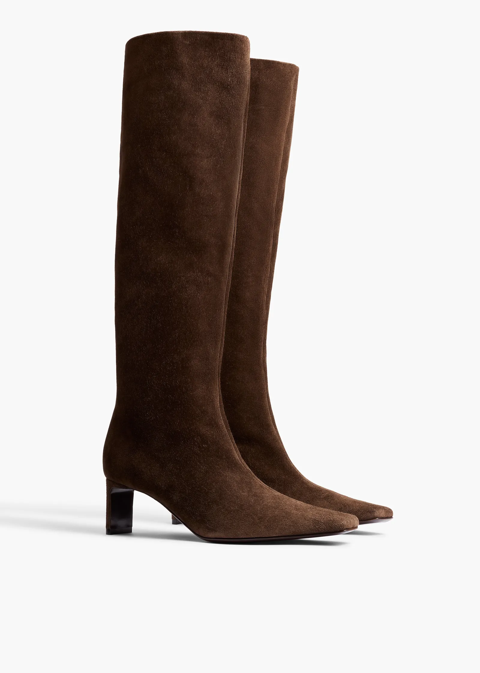 Khaite Boots-Ona Knee-High Boot in Ebano Suede