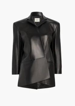 Khaite Leather|Jackets-Palto Jacket in Black Leather
