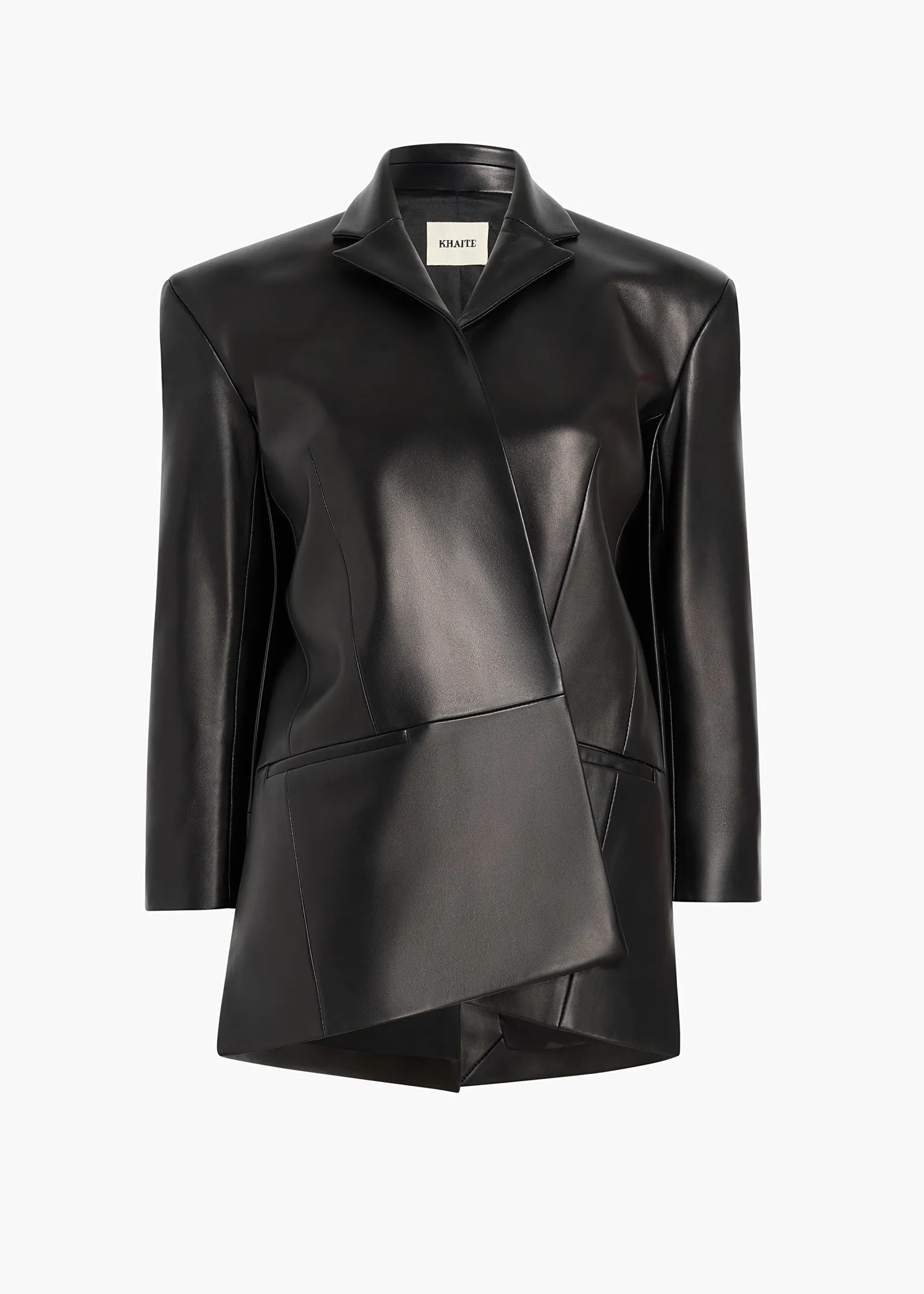 Khaite Leather|Jackets-Palto Jacket in Black Leather