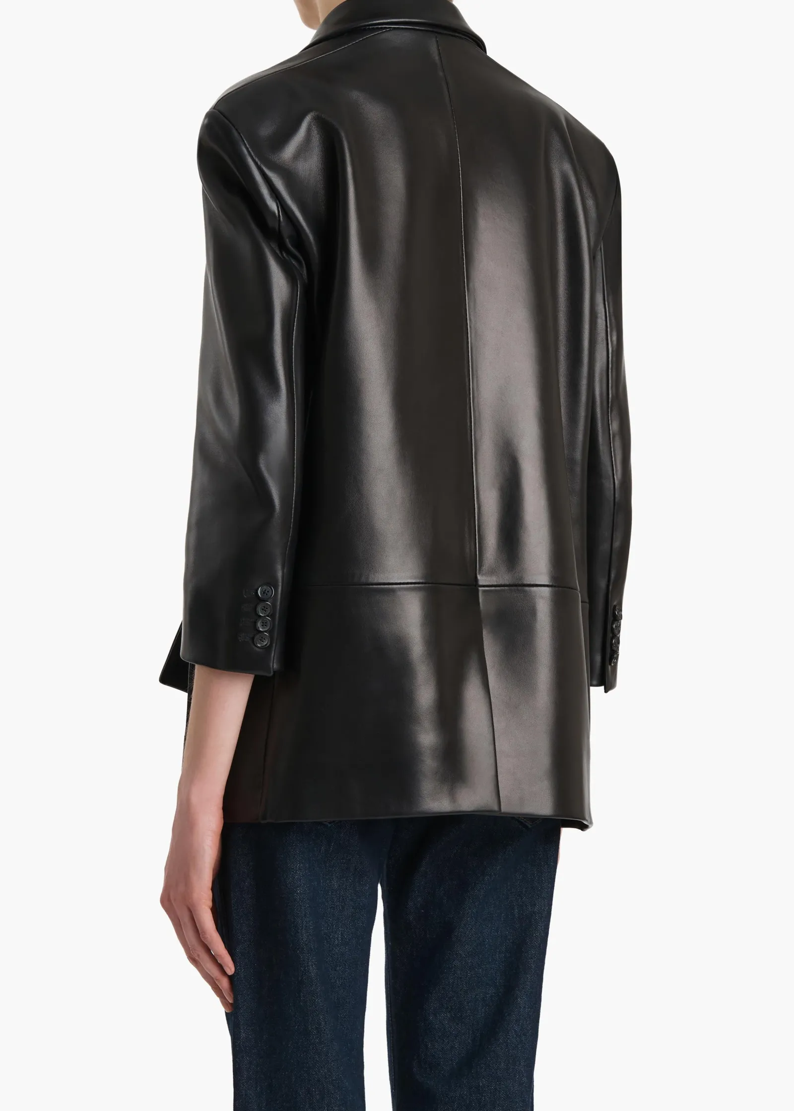 Khaite Leather|Jackets-Palto Jacket in Black Leather